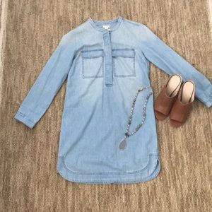 J Crew Chambray 3/4 sleeve dress